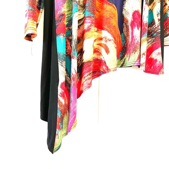 MISCHA Women’s Asymmetrical Blouse Black Multi Colored - Picture 4 of 10